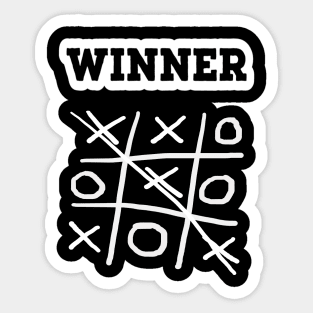 Tic Tac Win. Game Winner. (Black Background) Sticker